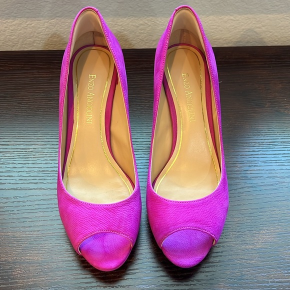 Enzo Angiolini Eagelabelle Pink Open Toe Pumps - Picture 5 of 16